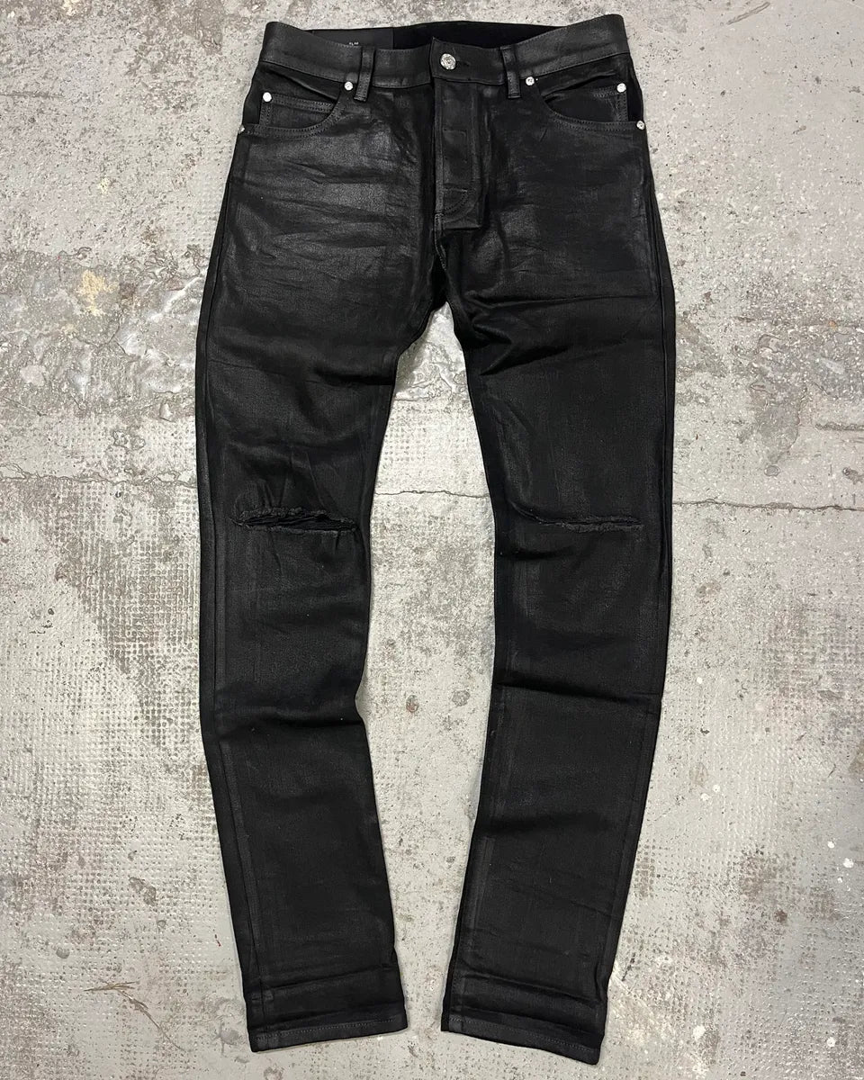 Balmain Waxed Black Slim Denim Jeans – Dolce Vita Hub