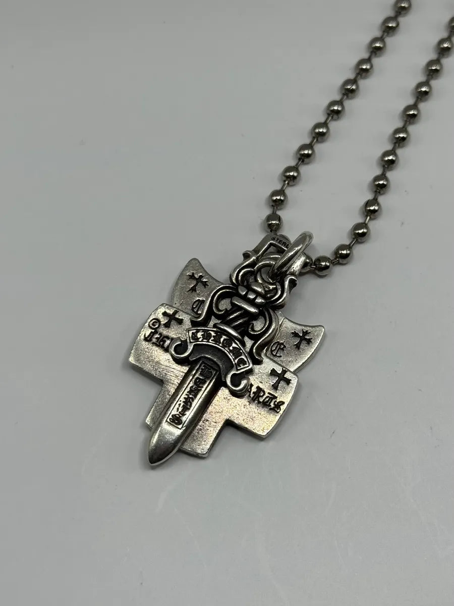 CHROME HEARTS 3チャーム ネックレス シルバー925 Chrome Hearts 3 Trinkets Silver 925 Necklace – Dolce Vita Hub
