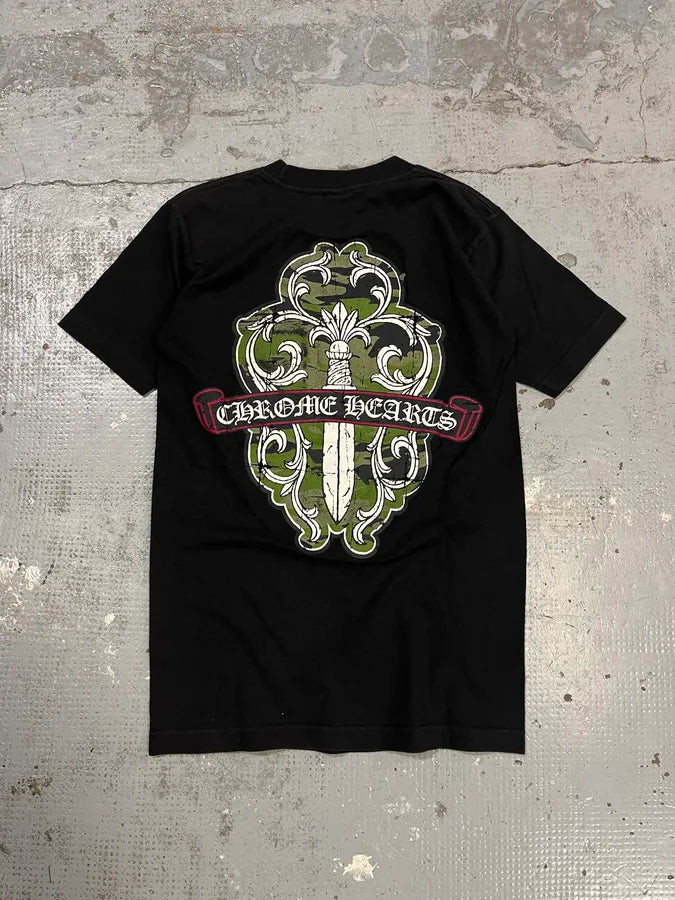 Chrome Hearts Dagger Print Black Short Sleeve Tee Shirt – Dolce