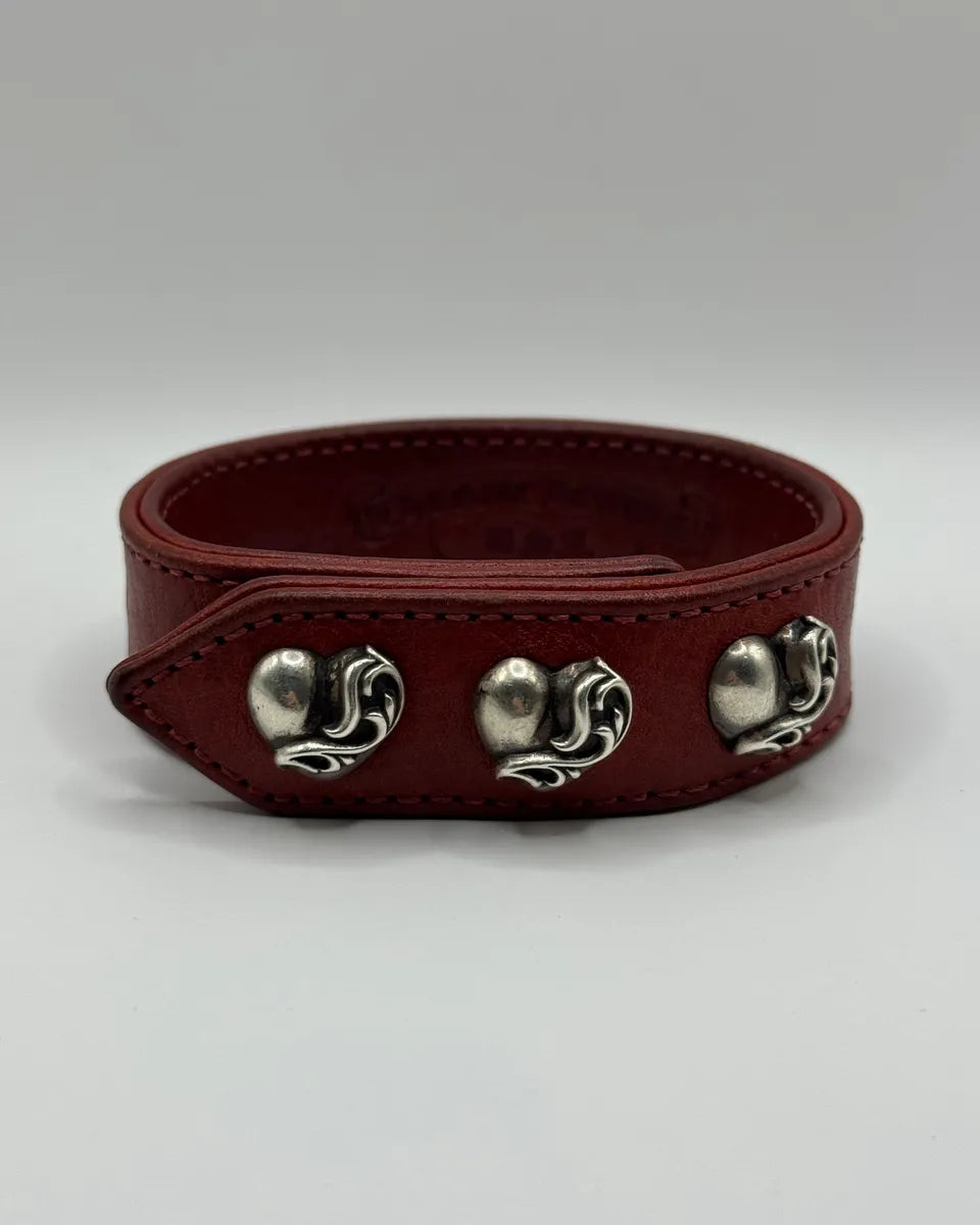 Chrome Hearts Red Heart Leather Snap Bracelet – Dolce Vita Hub