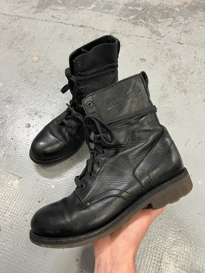 Dirk Bikkembergs Black Combat Leather Boots – Dolce Vita Hub