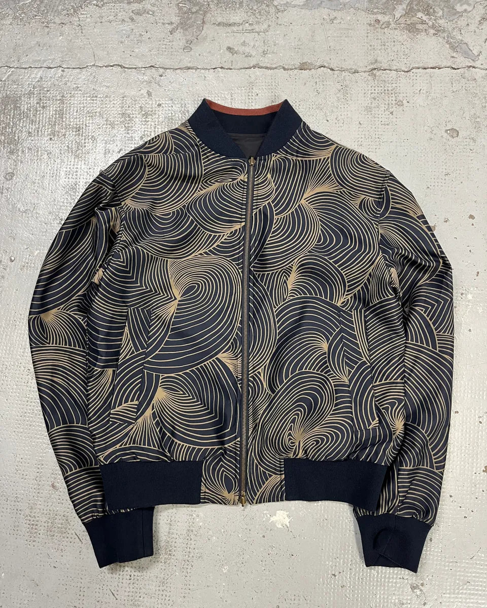 Dries Van Noten Navy Reversible Nylon Bomber Jacket – Dolce Dries Van Noten Navy Reversible Nylon Bomber Jacket – Dolce