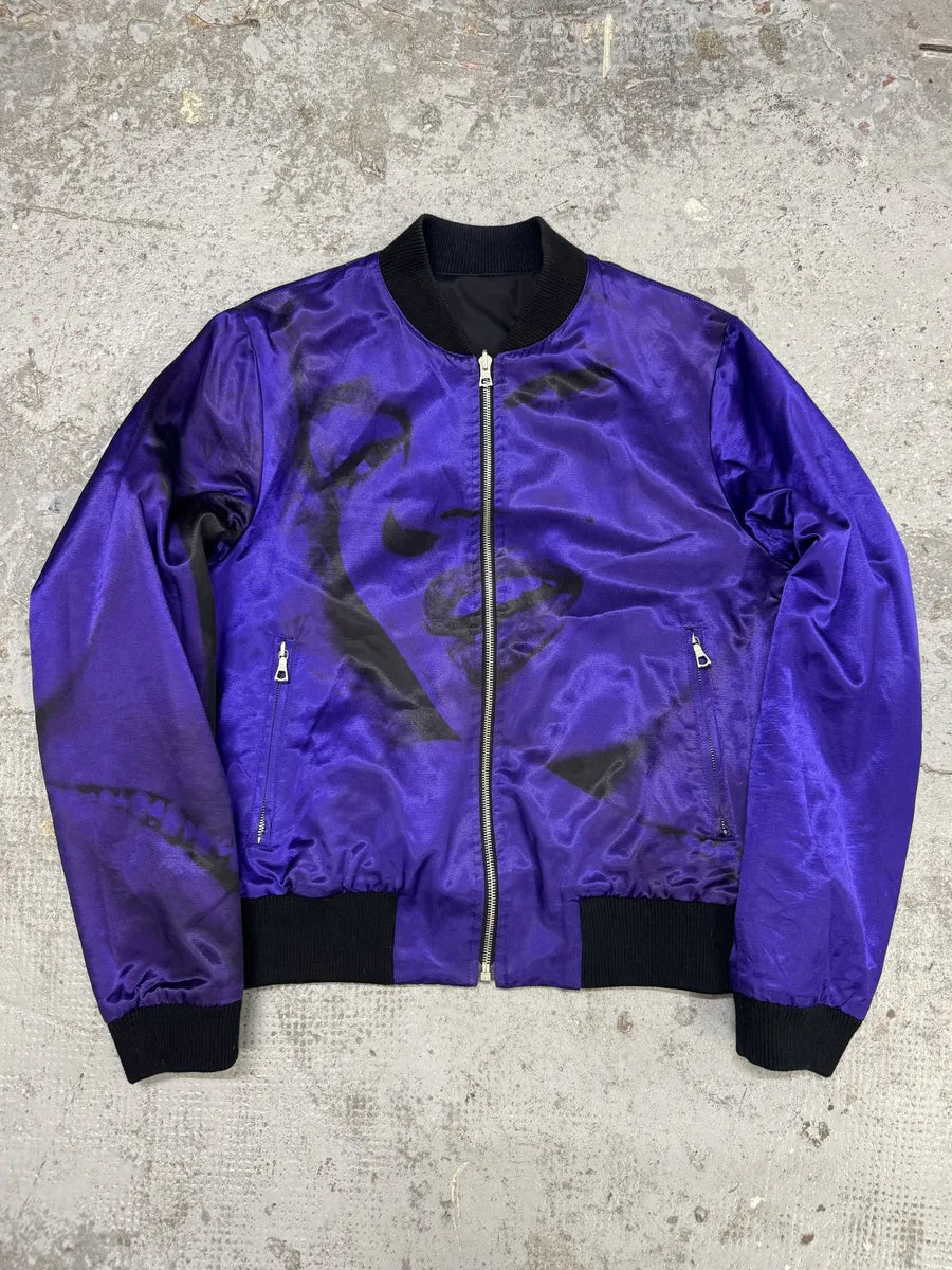 Dries Van Noten Reversible Purple Marilyn Monroe Bomber Jacket