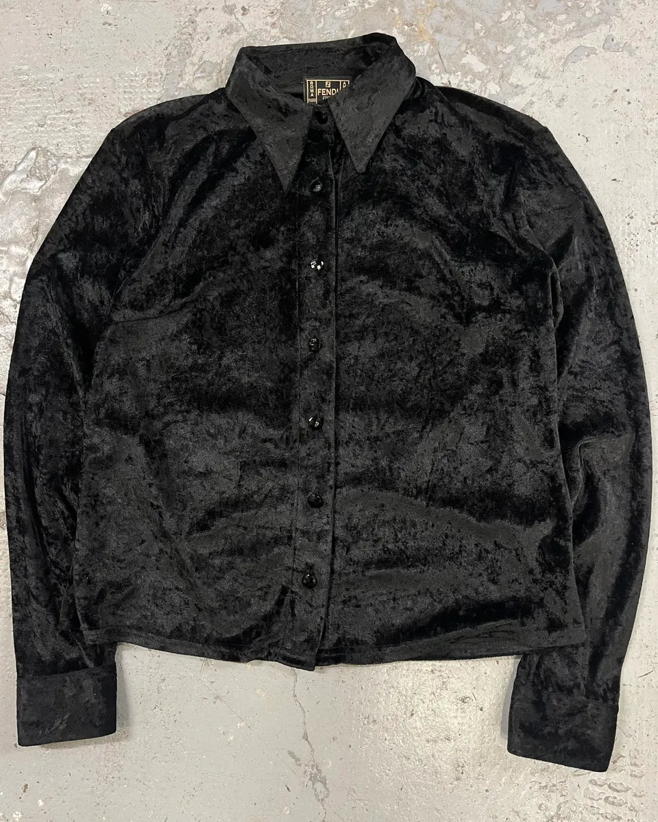 FENDI ベルベット 長袖Tシャツ 黒 Fendi Black Velvet Class Shirt – Dolce Vita Hub