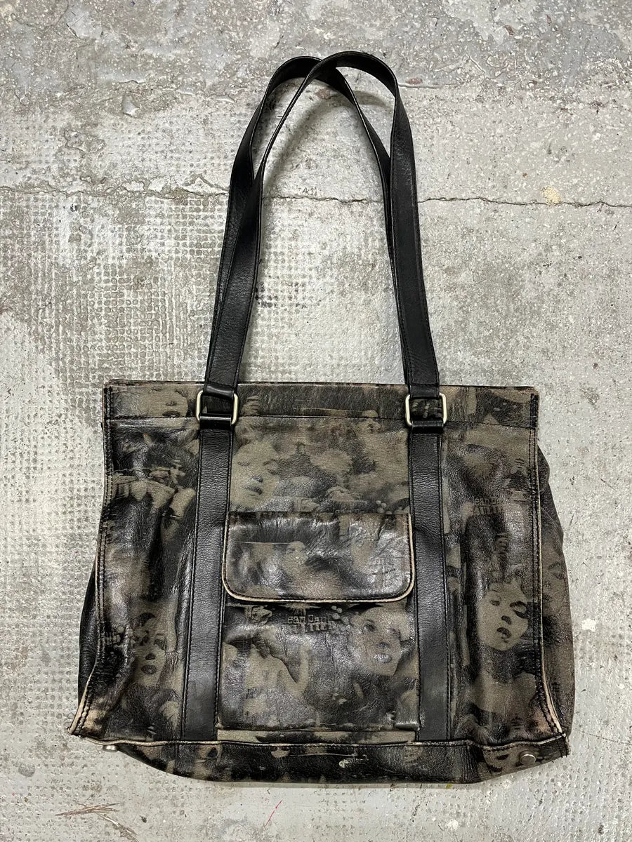 FW1999 Jean Paul Gaultier Marlene Dietrich Grey Leather Bag 
