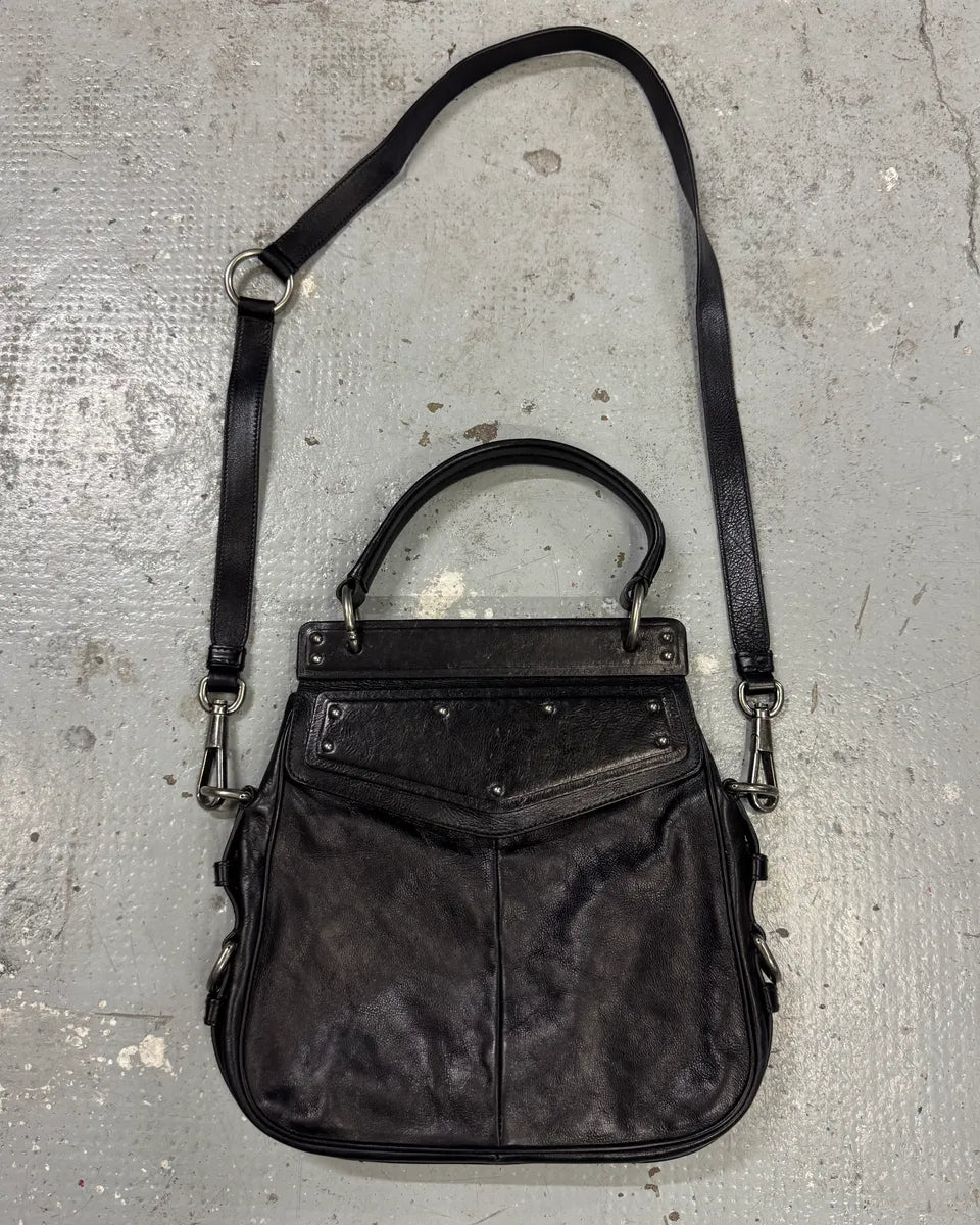 FW2002 Yves Saint Laurent Mombasa Black Leather Shoulder Bag by