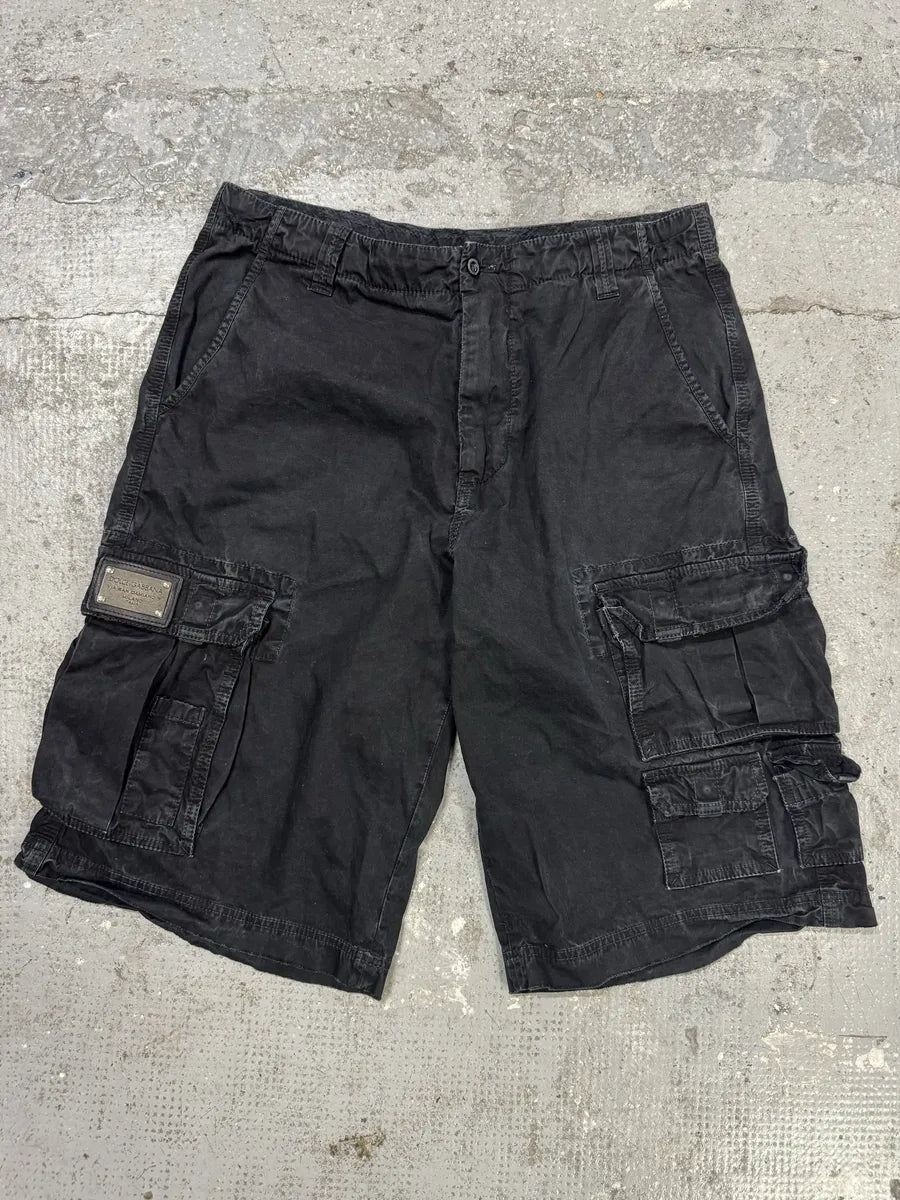FW2006 Dolce & Gabbana Multi Pockets Black Cargo Shorts – Dolce 