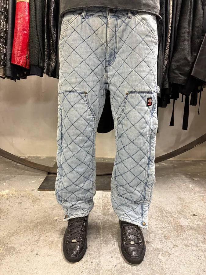 FW2021 Supreme Dickies Blue Denim Double Knee Quilted Jeans FW2021 Supreme Dickies Blue Denim Double Knee Quilted Jeans