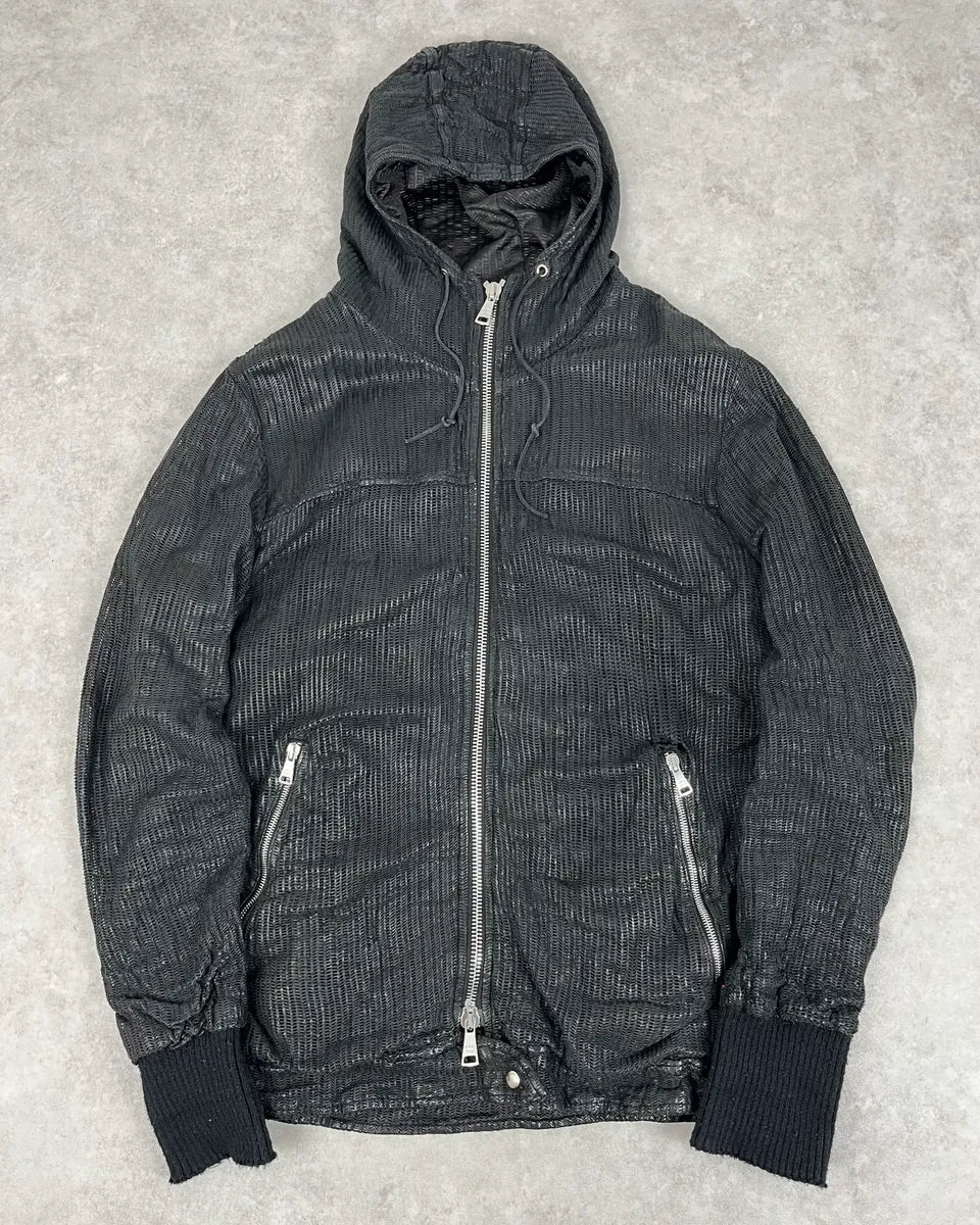 Giorgio Brato Black Leather Perforated Hooded Jacket – Dolce Vita Hub