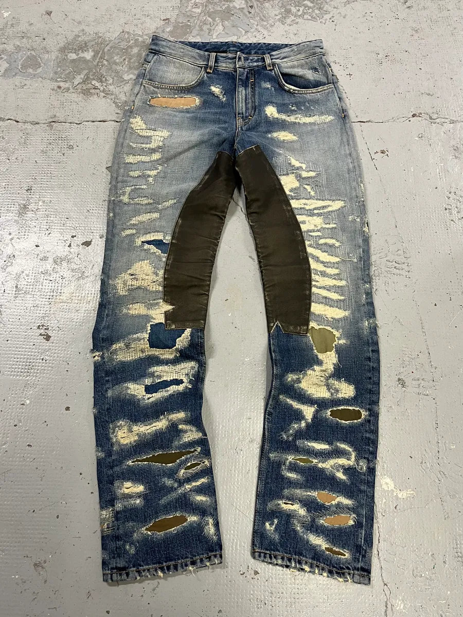 Givenchy Boro Distressed Blue Moleskin Denim Jeans – Dolce Vita Hub