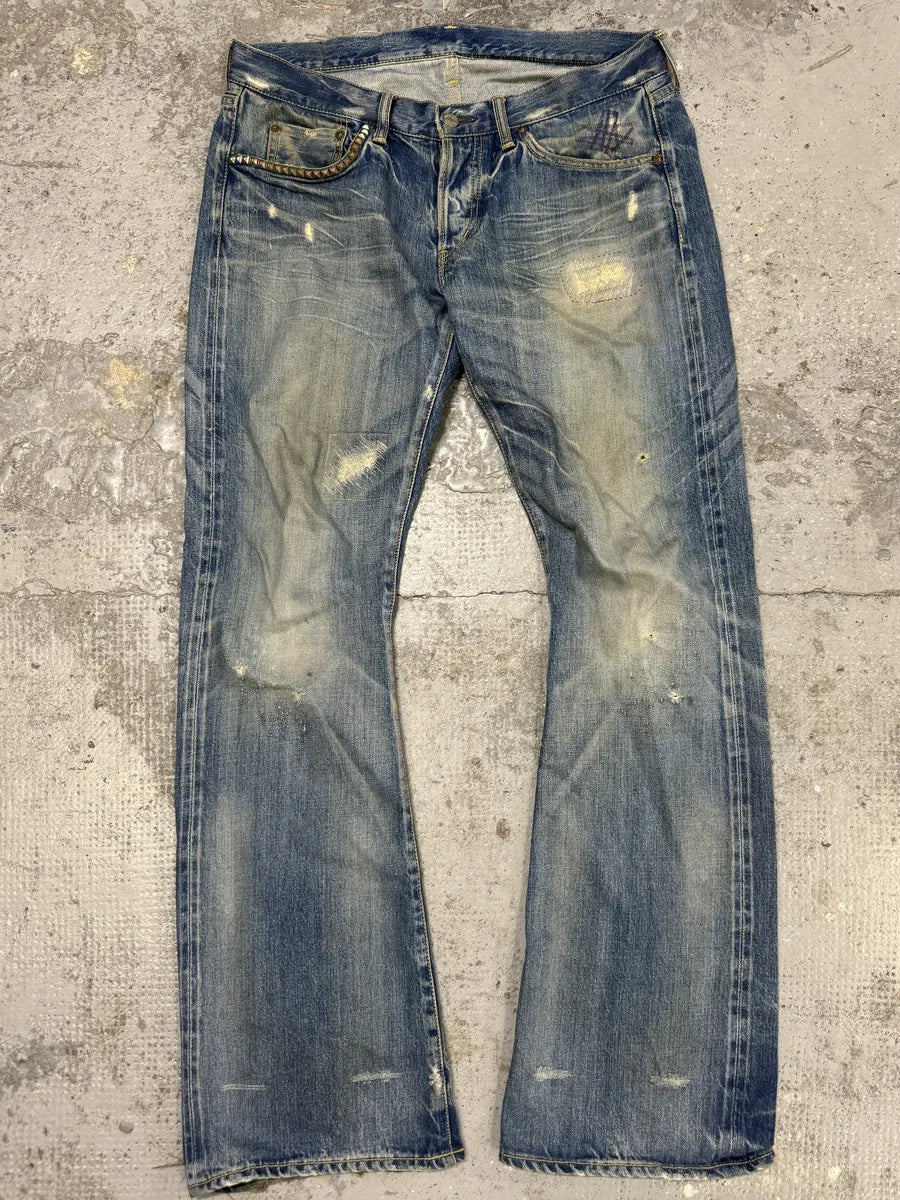 Hysteric Glamour Japanese Blue Studded Denim Jeans – Dolce Vita Hub Hysteric Glamour Japanese Blue Studded Denim Jeans – Dolce Vita Hub