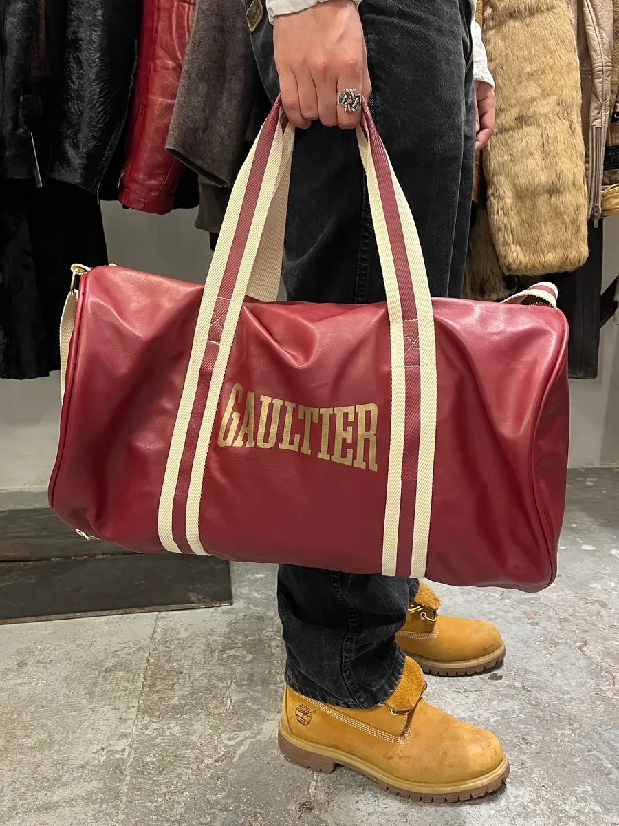 Jean Paul GAULTIER　ボストンバッグ　オールレザー　ワッペン NICE! Jean Paul Gaultier Tan Leather Netting Bucket Bag | eBay