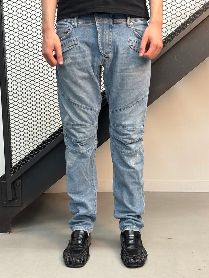 2000s Pierre Balmain Blue Biker Denim Jeans – Dolce Vita Hub