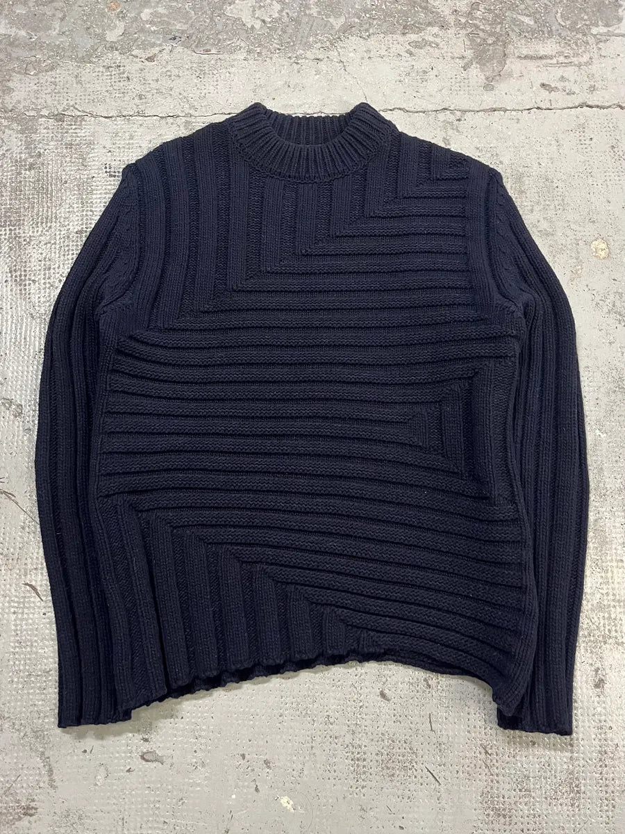 JIL SANDER Dark Blue Knit Sweater