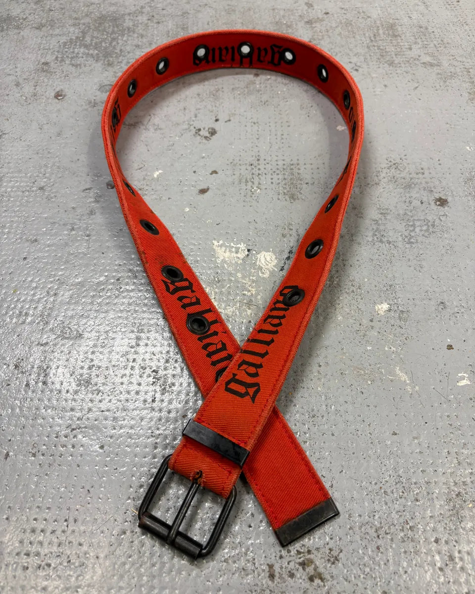 John Galliano Orange Canvas Gothic Belt – Dolce Vita Hub