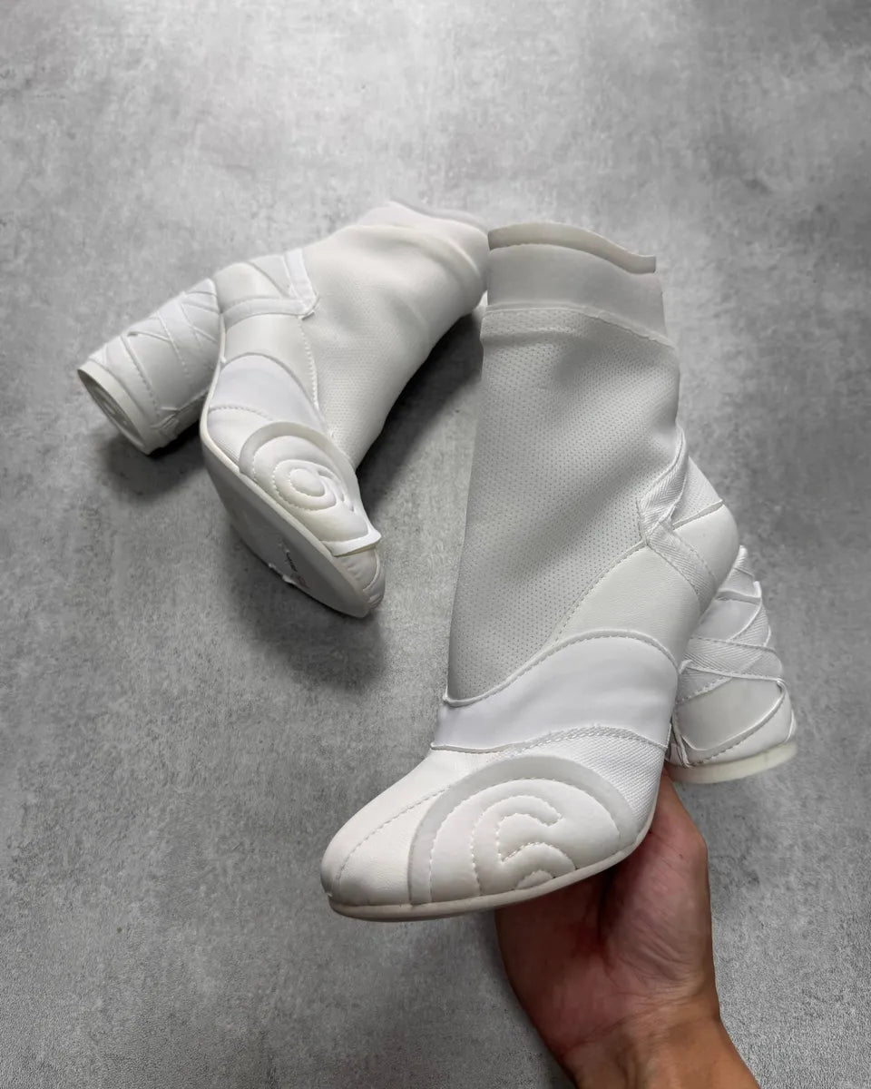 Maison Margiela MM6 White Embossed Logo Ankle Boots – Dolce Vita Hub