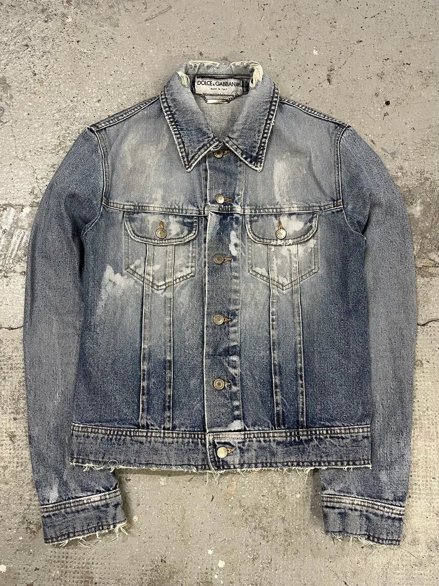 SS2002 Dolce & Gabbana Blue Painted Denim Jacket (M) – Dolce Vita Hub