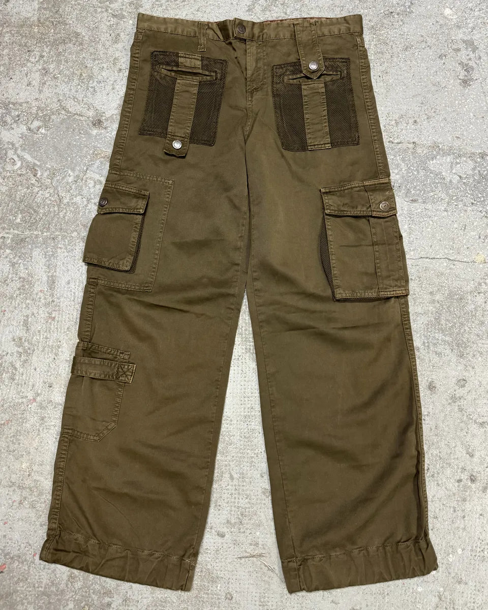 【2003ss】DOLCE&GABBANA multi pocket pants SS2003 Dolce & Gabbana Full Zip Aviator Parachute Cargo Brown