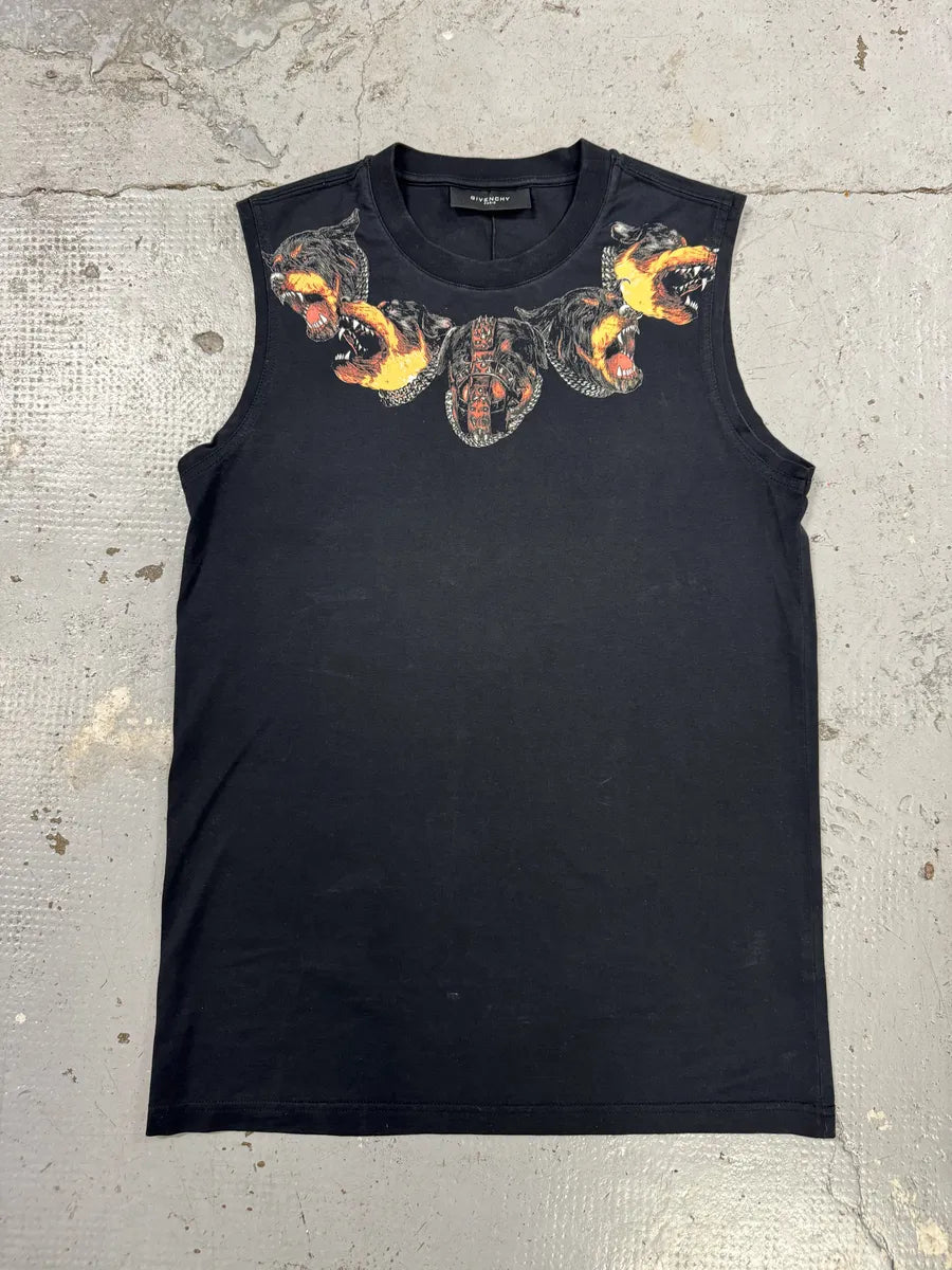 SS2012 Givenchy Black Rottweiler Tank Top by Riccardo Tisci