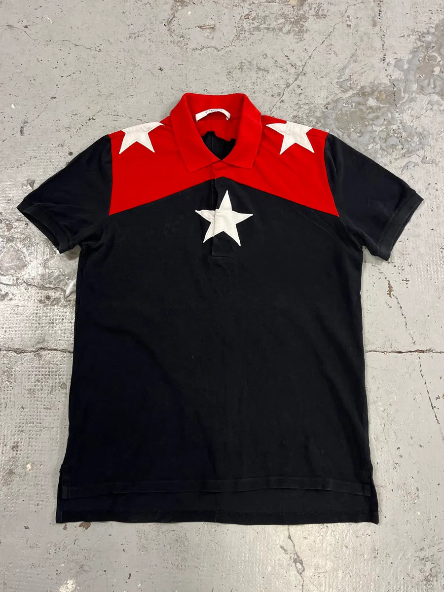 SS2015 Givenchy Sample Black Star Polo Shirt by Riccardo Tisci