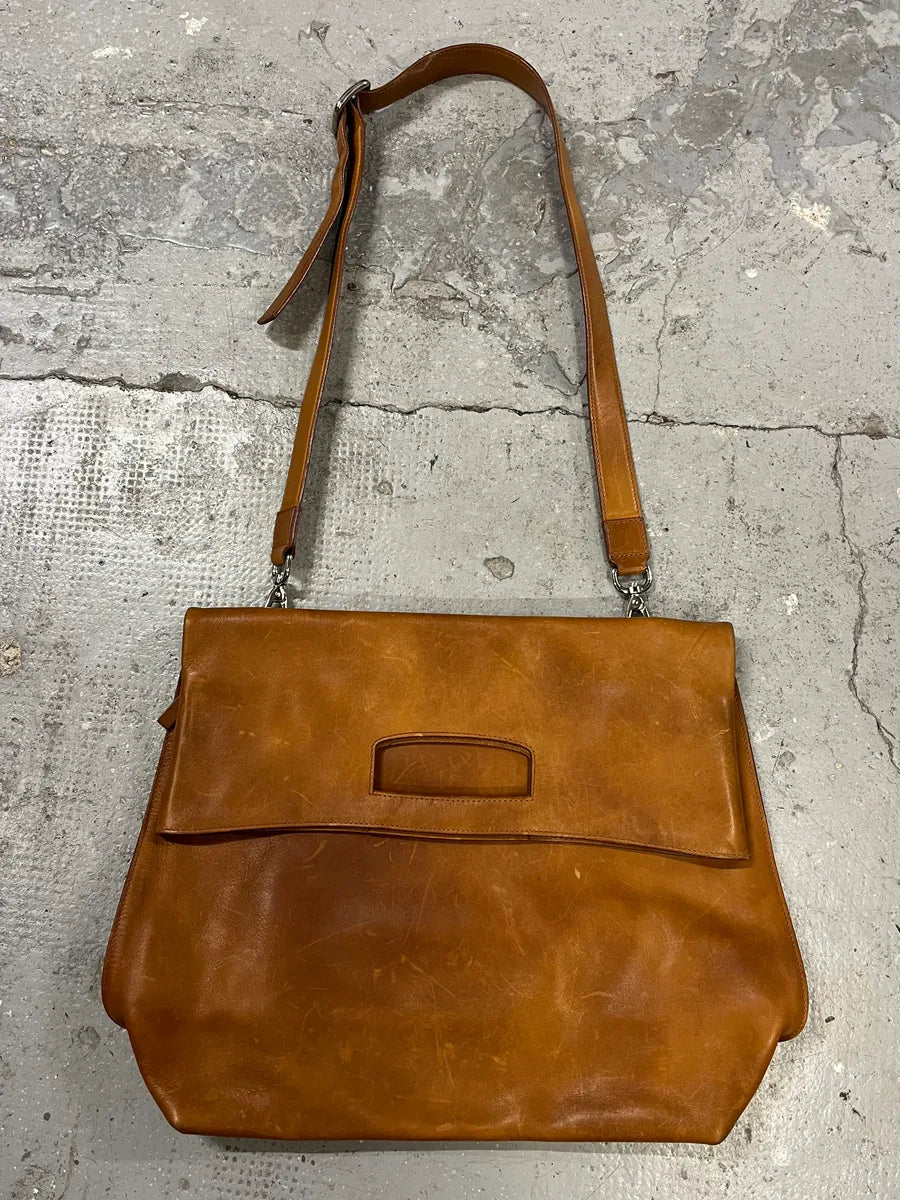 SS2015 Maison Margiela Brown Eroded Leather Artisanal Handle