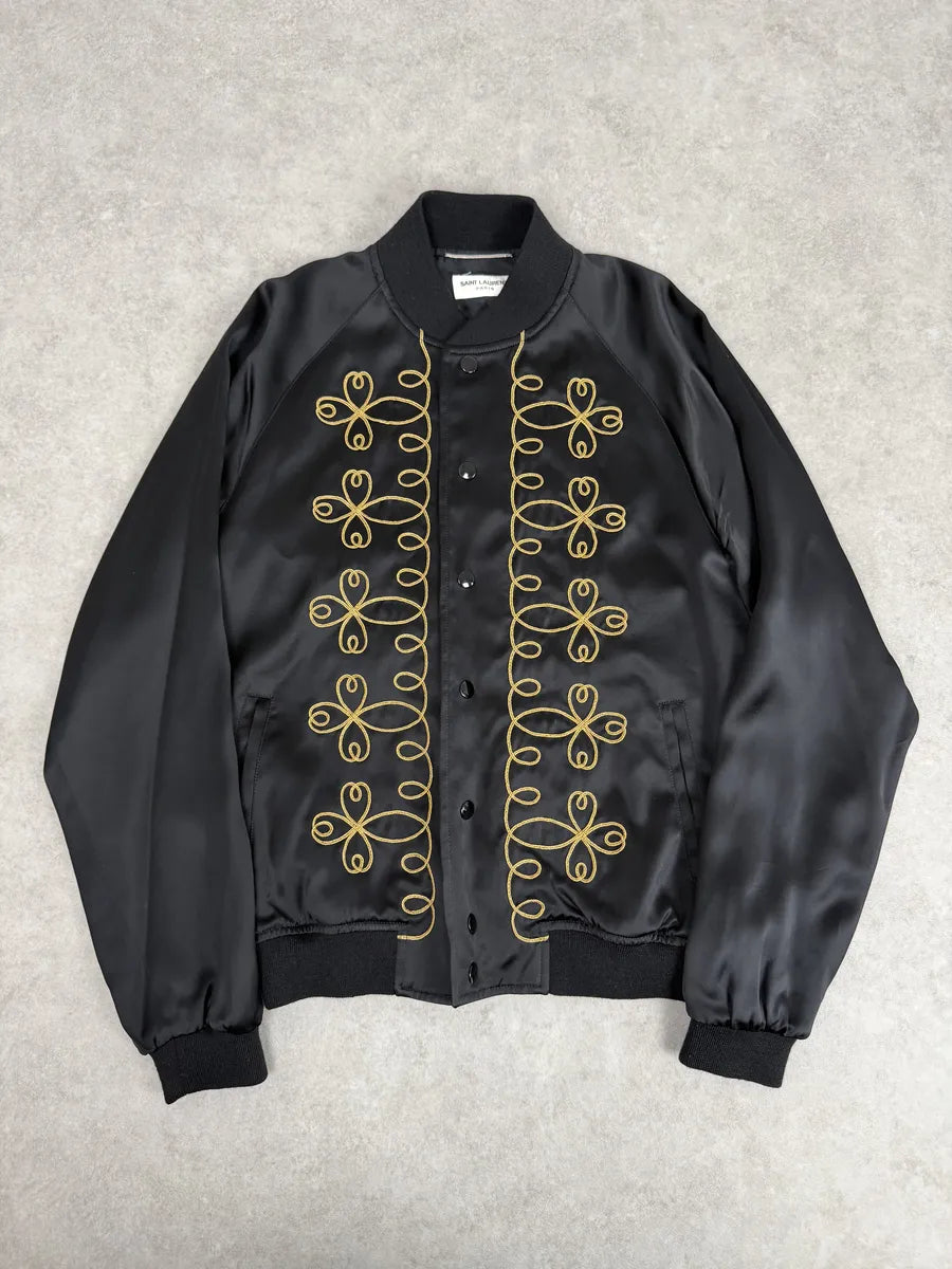 SS2015 Saint Laurent Black Napoleon Bomber Jacket by Hedi Slimane
