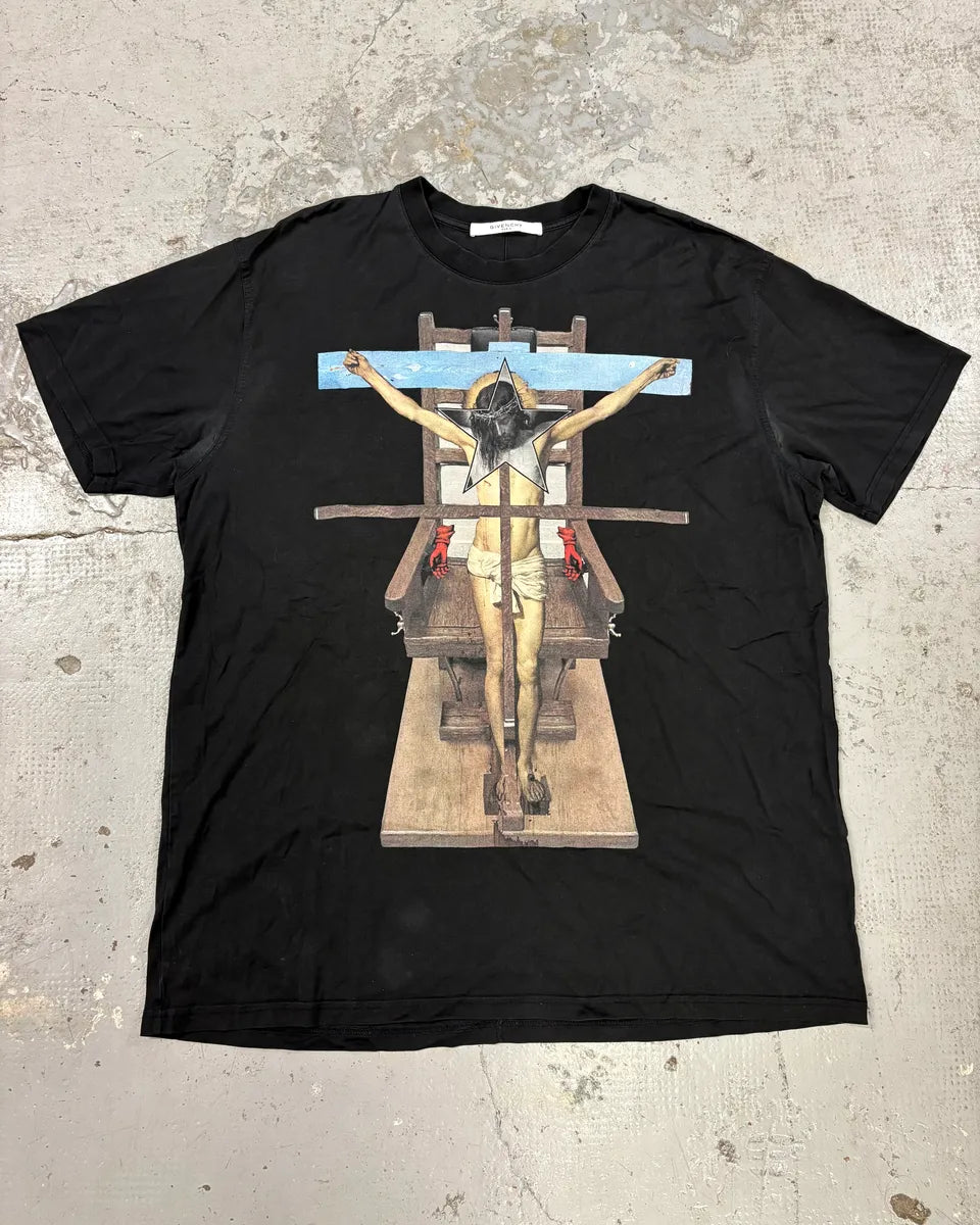 SS2016 Givenchy Jesus Christ Cross Black T-Shirt by Riccardo Tisci