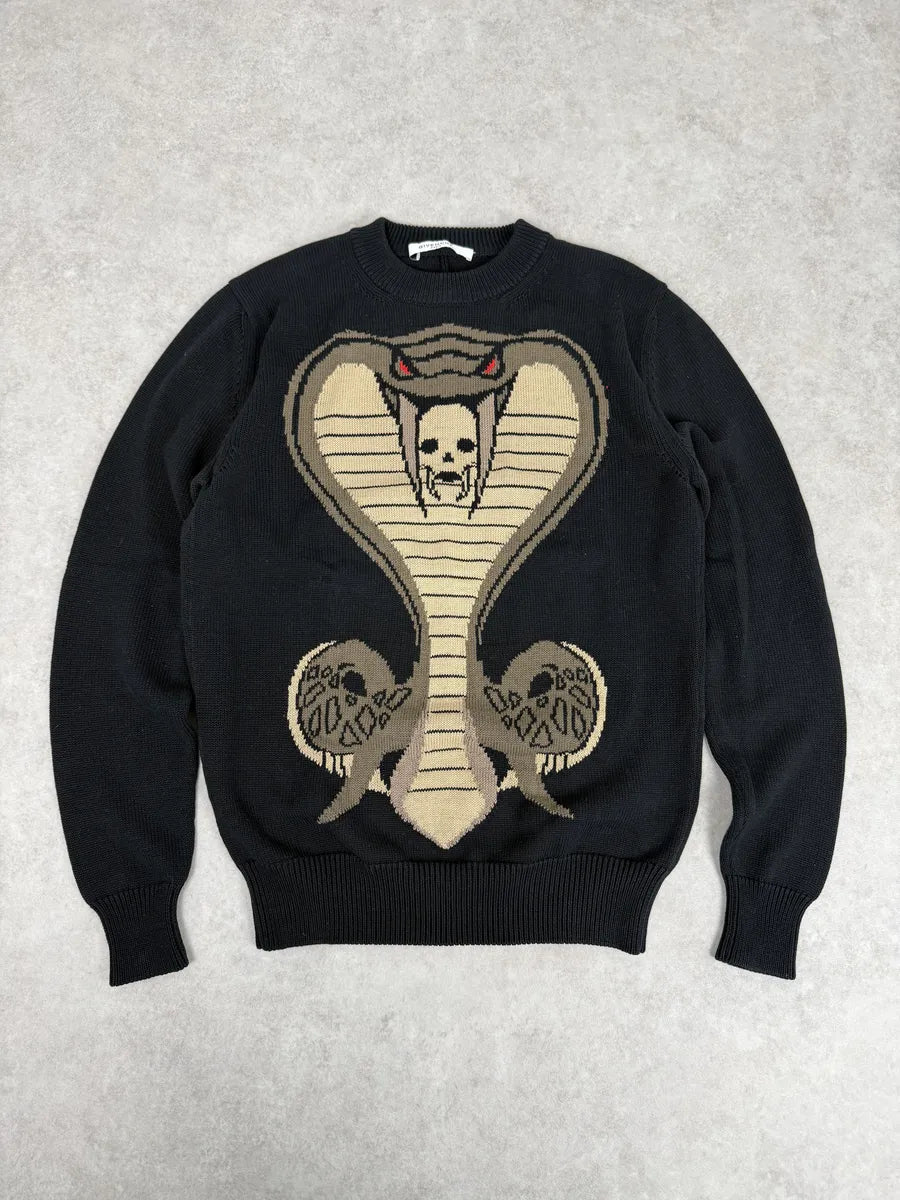 SS2017 Givenchy Black Cobra Snake Sweater by Riccardo Tisci
