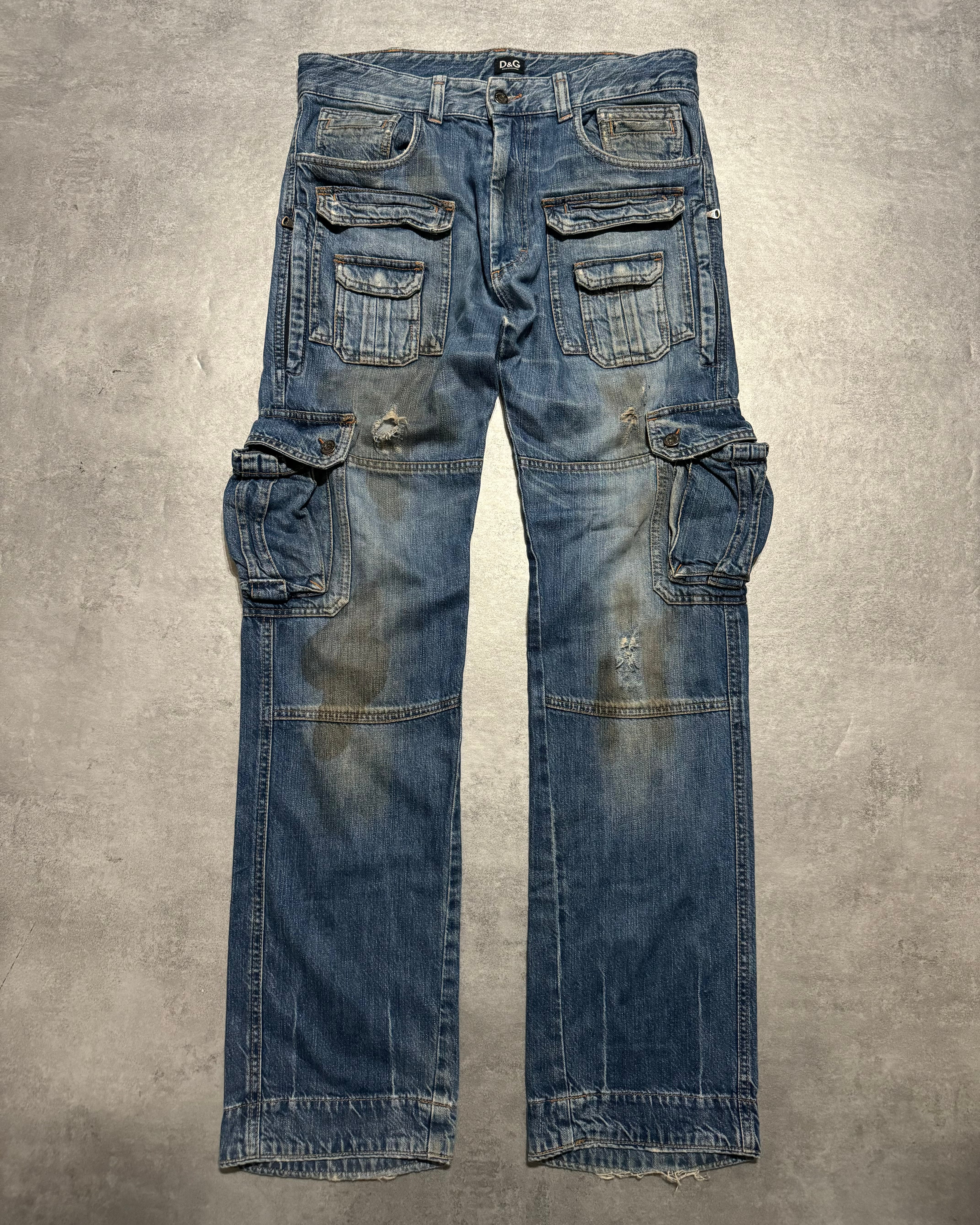 パンツ 2005aw Dolce&Gabbana Destroy Denim Pants AW2005 Dolce & Gabbana Destroyed Cargo Denim Jeans – Dolce Vita Hub