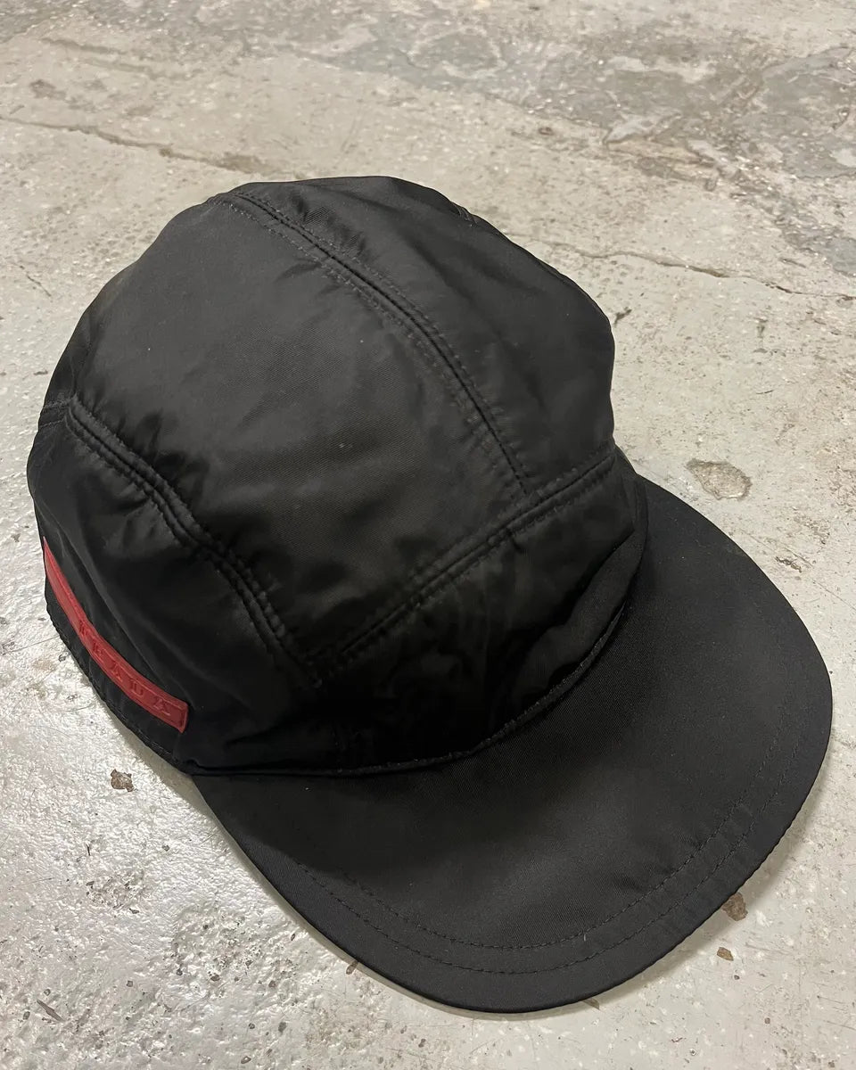 帽子 2000SS PRADA SPORT hat cap archive 00s Prada Sport Ear Flap Cap Black Y2K Archive Size 18cm Vintage