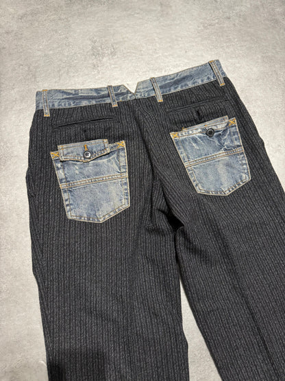 2000s Dolce & Gabbana Wool & Denim Hybrid Tailored Pants  (M/L) - 7