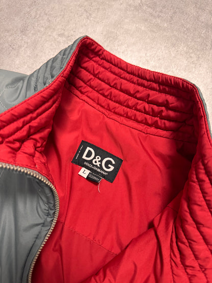 2000s Dolce & Gabbana Grey Sleeves Removable Puffer Jacket (L)