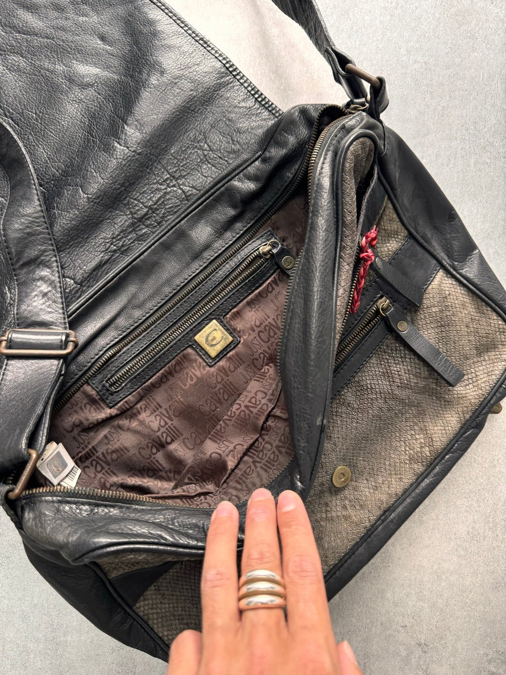 AW2011 Just Cavalli Python Effect Leather Shoulder Bag