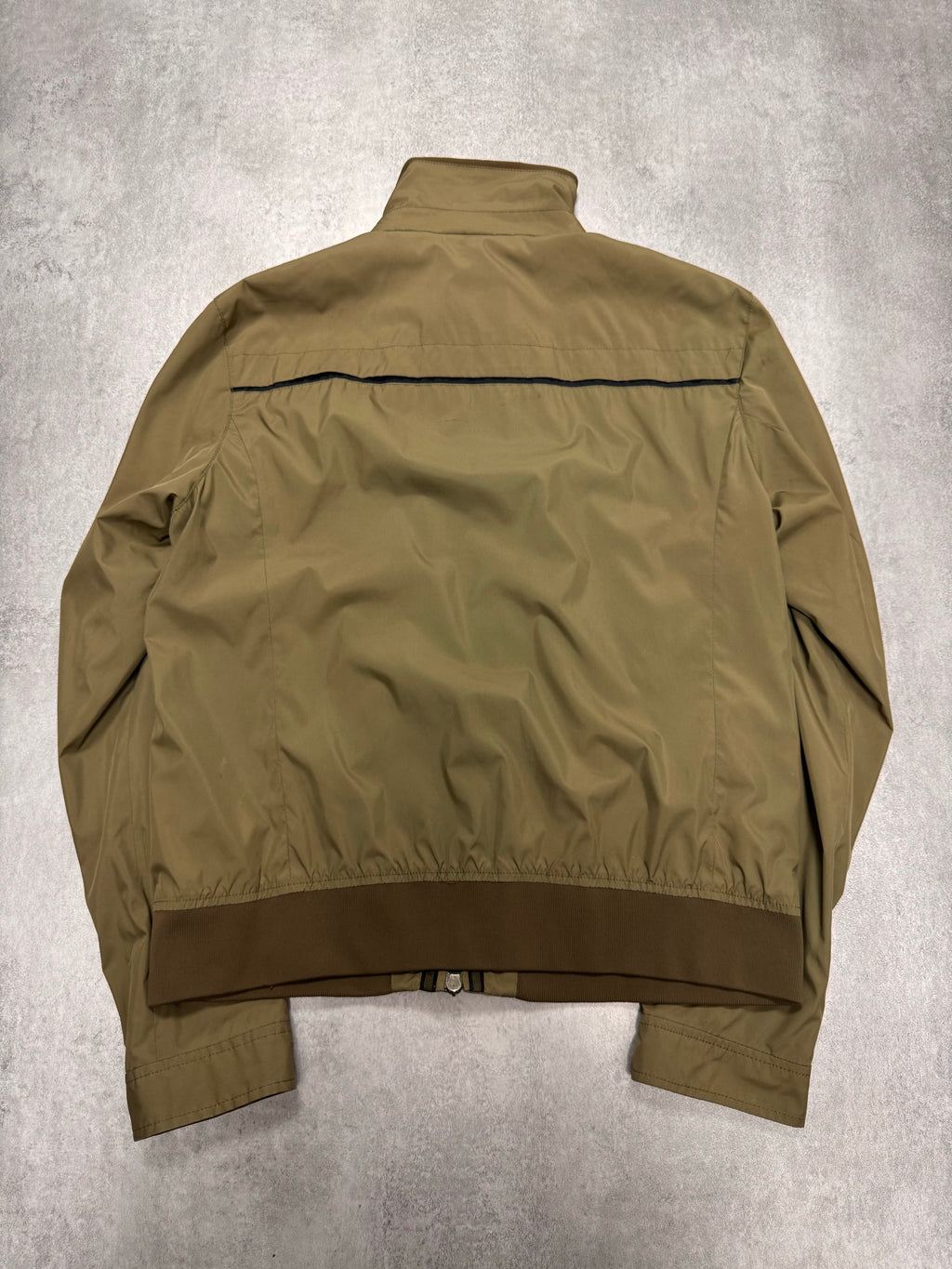 2000s Prada High Neck Khaki Nylon Jacket
