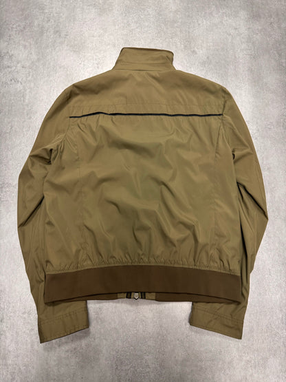 2000s Prada High Neck Khaki Nylon Jacket (M)