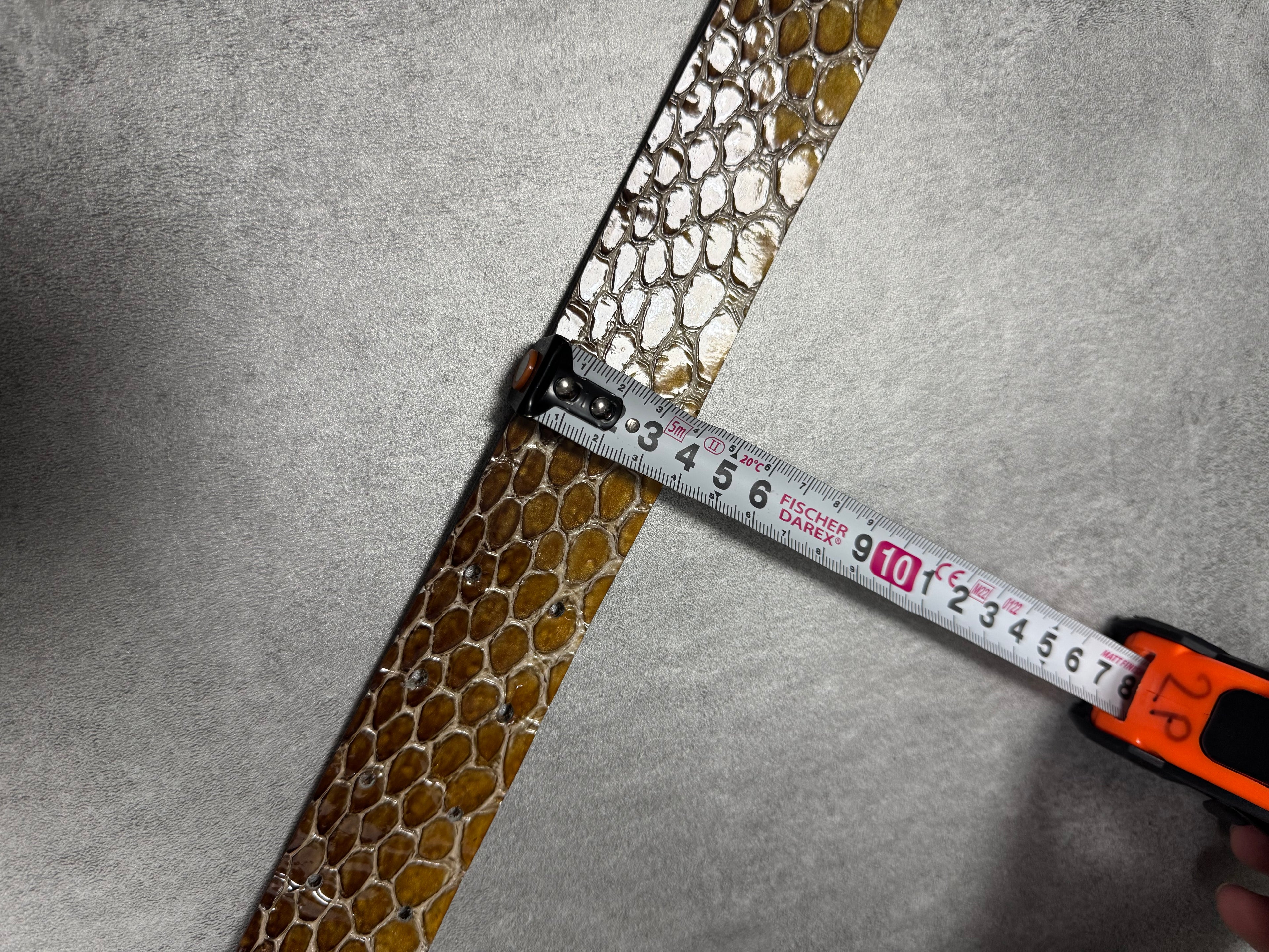 Cavalli Yellow Python Effect Leather Belt