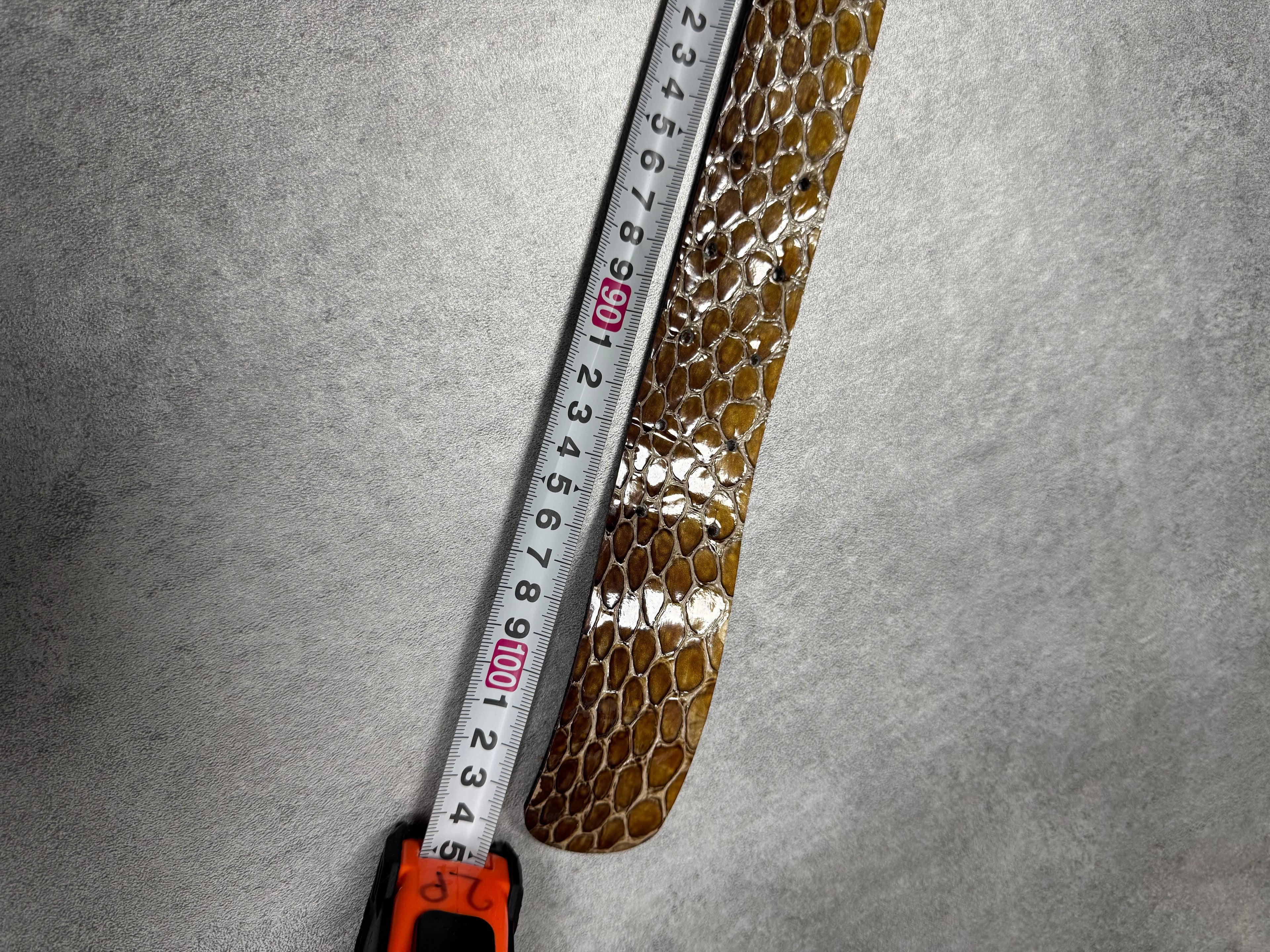 Cavalli Yellow Python Effect Leather Belt