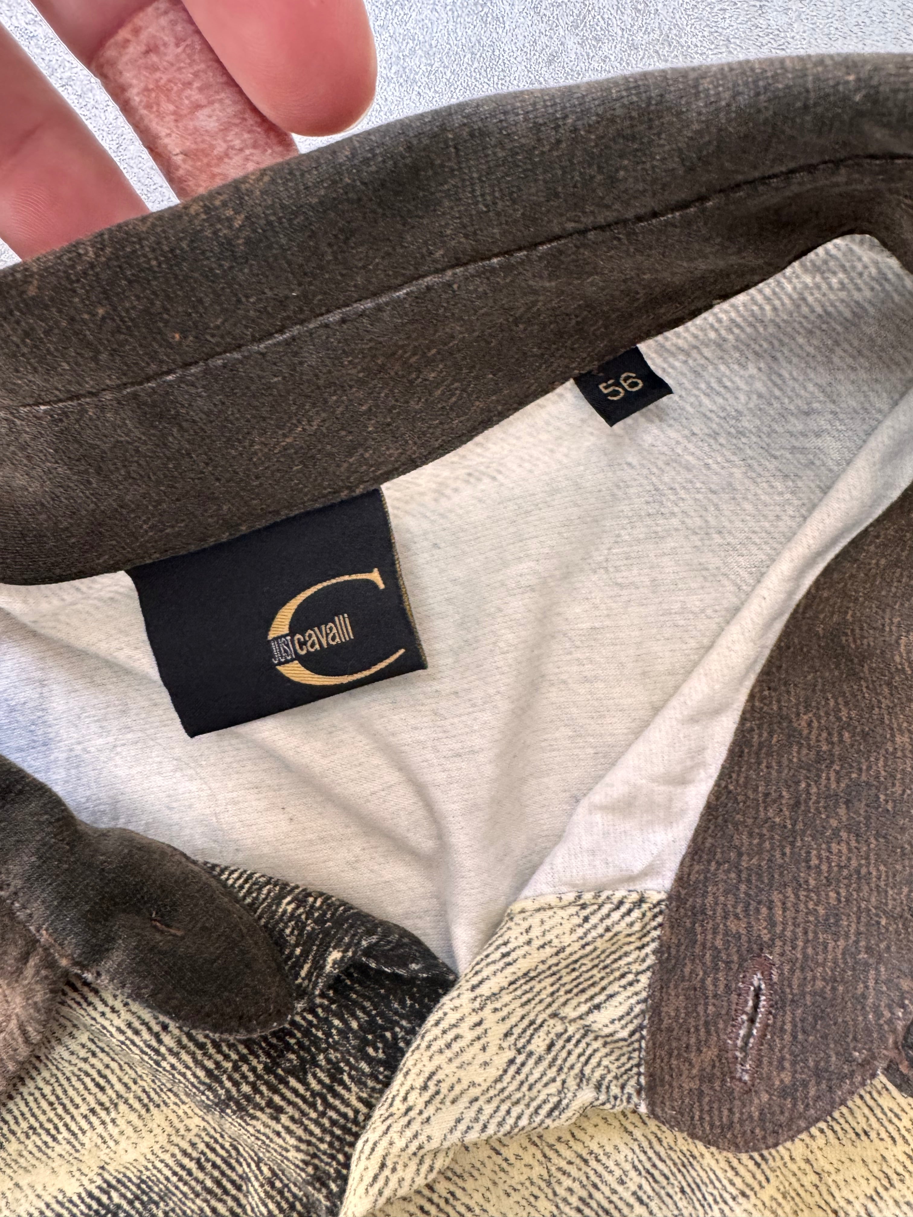 2000s Cavalli Eroded Yellow Abstract Shirt