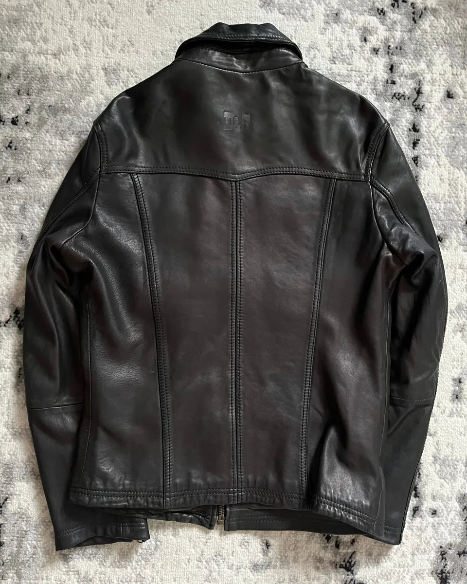 2000s Dolce & Gabbana Black Rebel Utility Leather Jacket DINbMAG 3