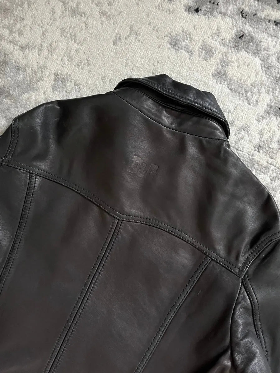 2000s Dolce & Gabbana Black Rebel Utility Leather Jacket DINbMAG 5
