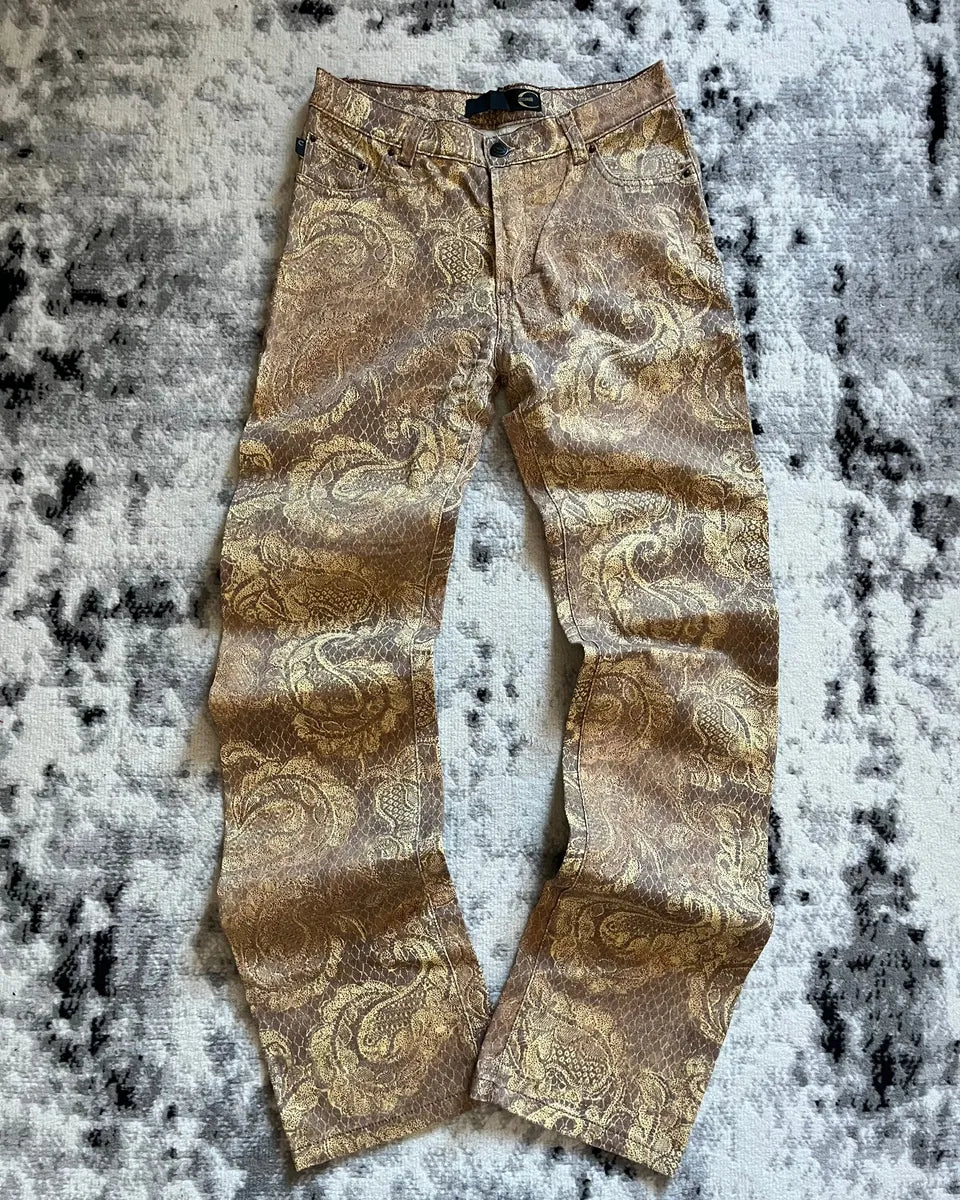00s Just Cavalli Royal Arabic Mozaic Gold Dynasty Pants EGYJZcM 0