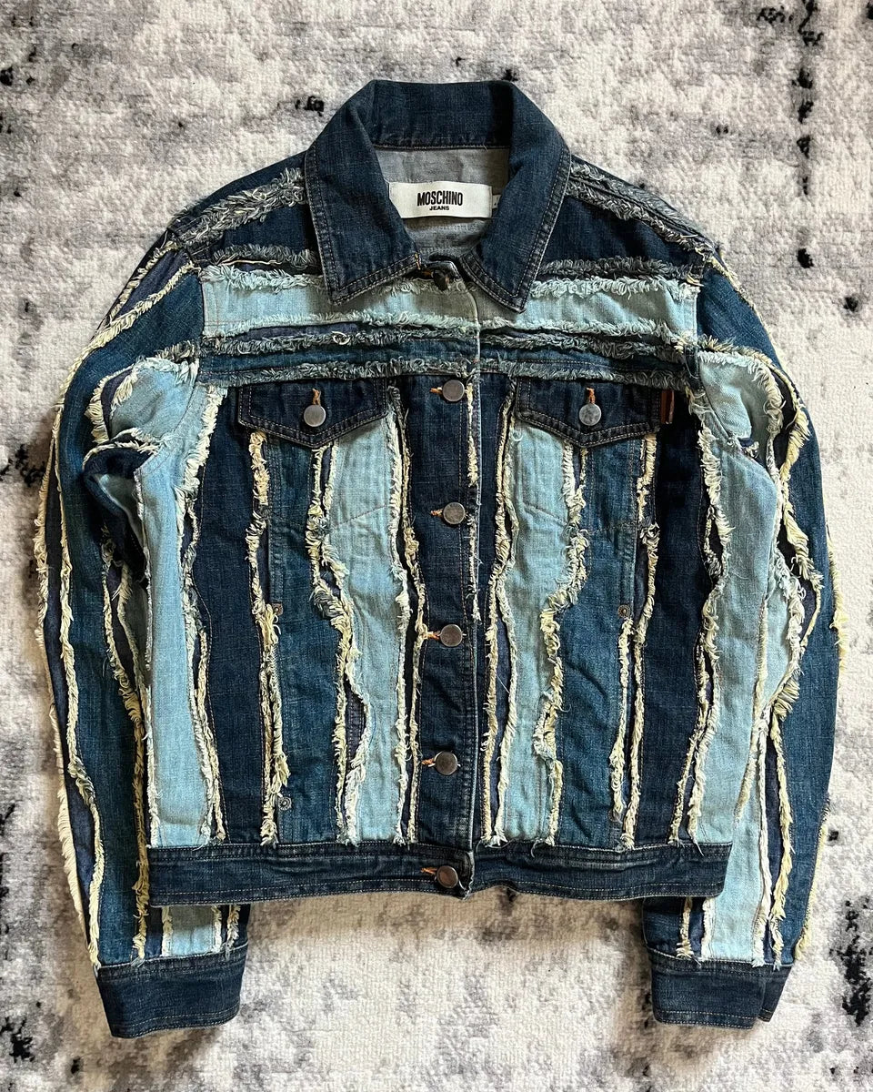 00s Moschino Layered Faded Denim Jacket (M) OpRwrWC 0