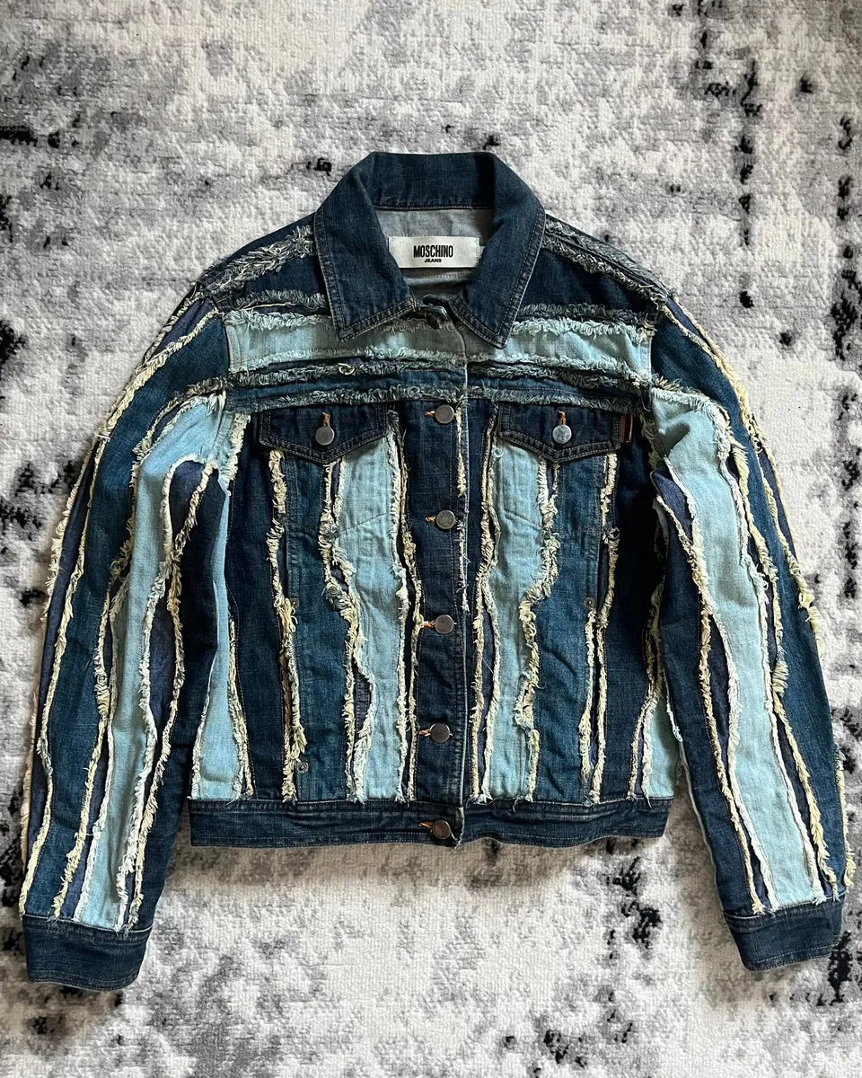 00s Moschino Layered Faded Denim Jacket (M) OpRwrWC 2