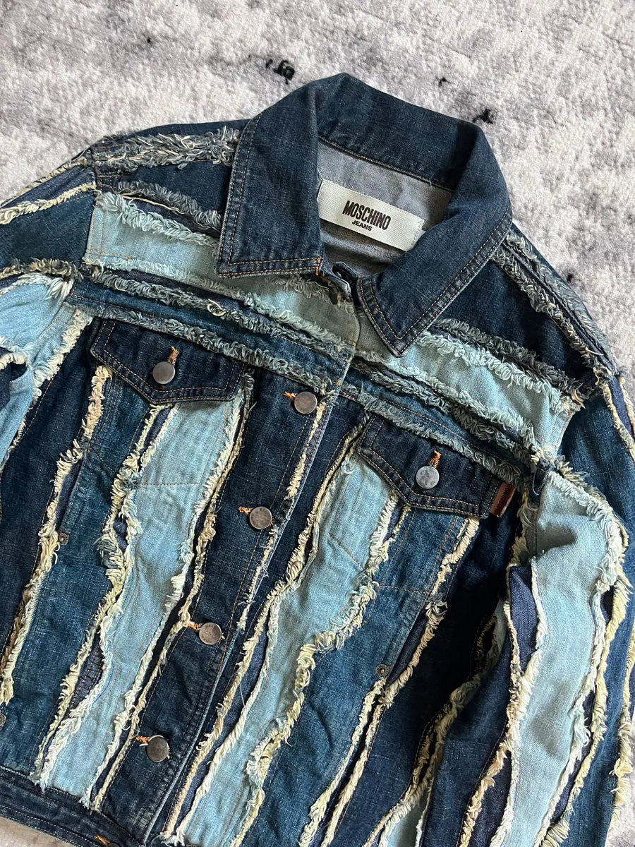 00s Moschino Layered Faded Denim Jacket (M) OpRwrWC 3