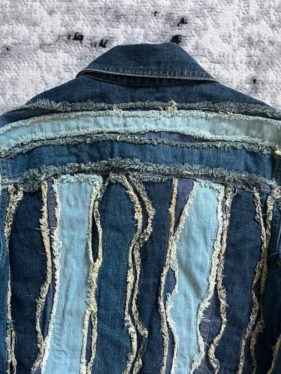00s Moschino Layered Faded Denim Jacket (M) OpRwrWC 4