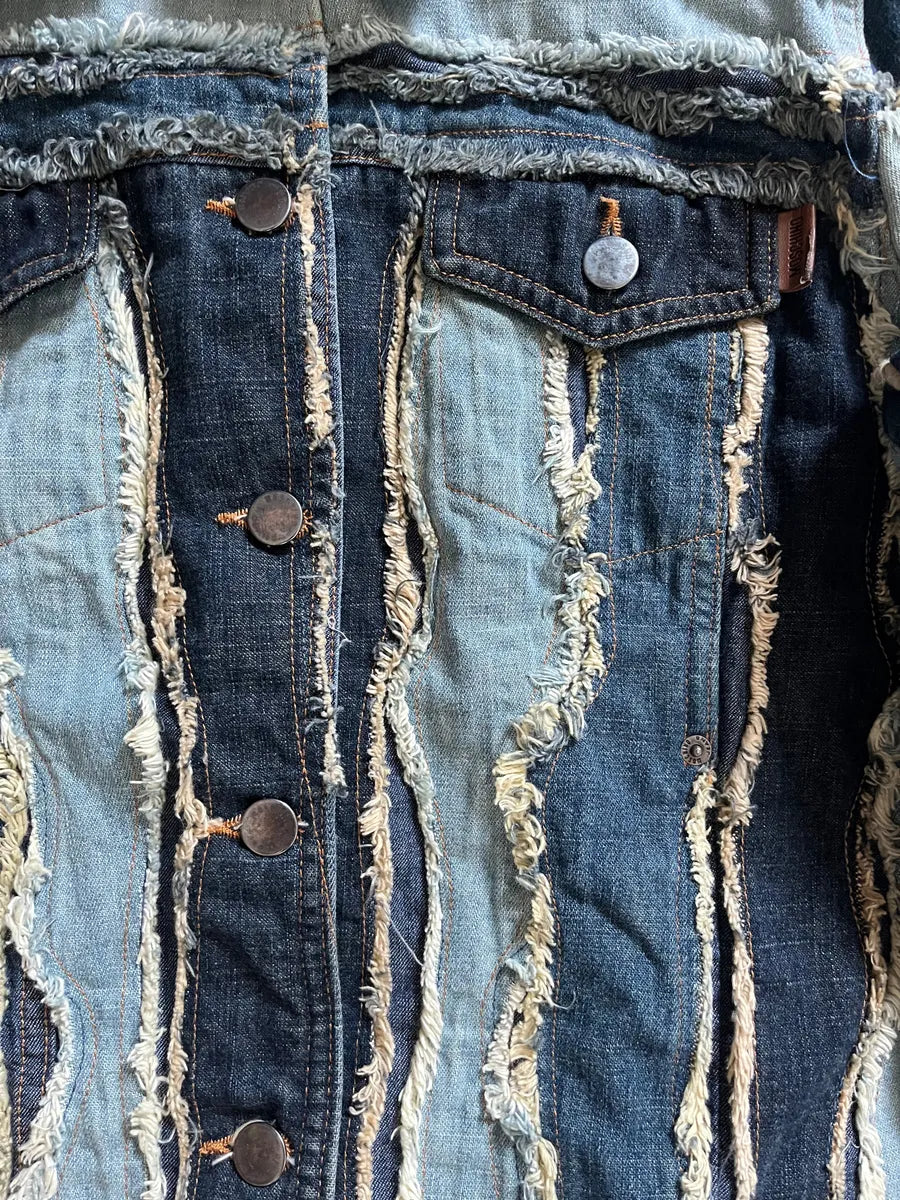 00s Moschino Layered Faded Denim Jacket (M) OpRwrWC 5