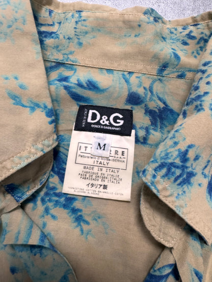 1998 Dolce & Gabbana Toile De Jouy Beige & Bleu Shirt (M)