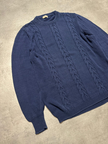 1980s Emporio Armani Navy Emblematic Wool Sweater (M/L) - 6