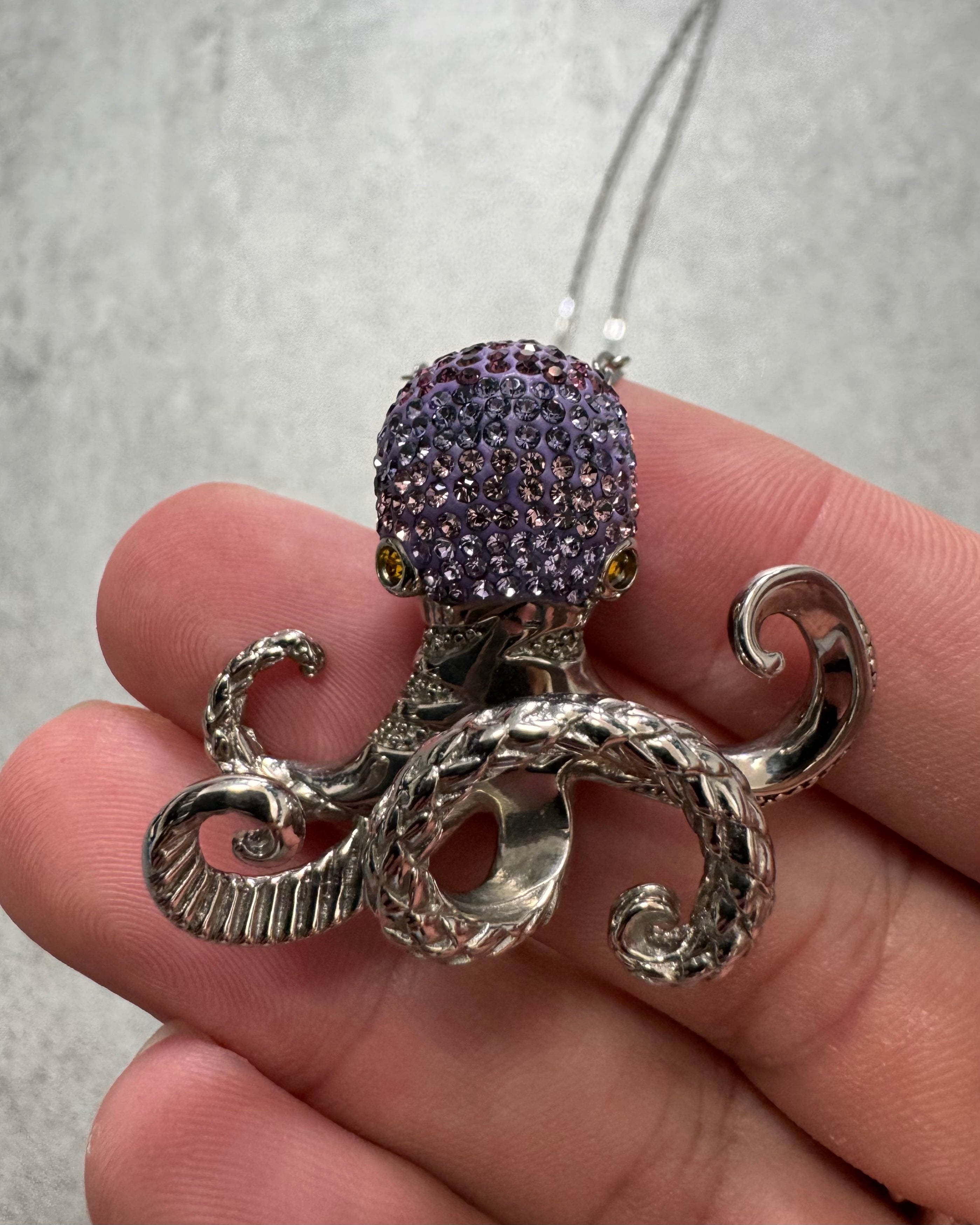 Cavalli Purple Octopus Stainless Steel Necklace