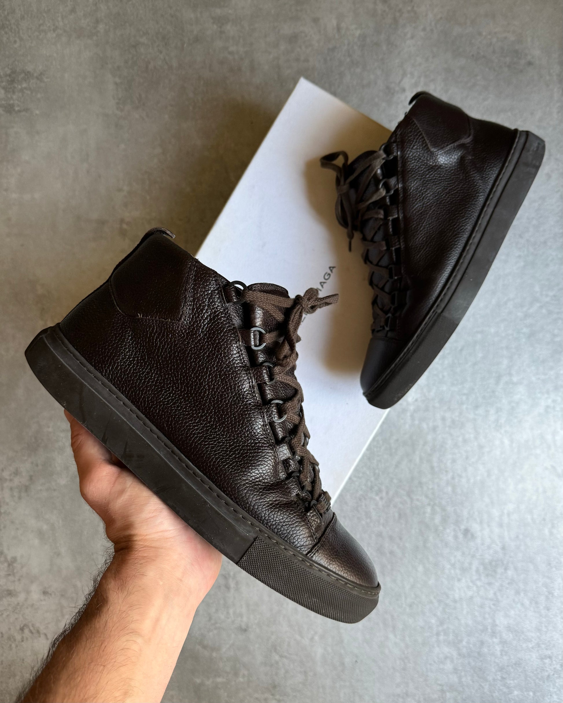 Balenciaga high top brown online